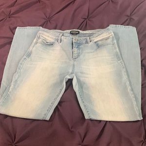 Bebe Heartbreaker skinny jeans, size 29 waistband. faded as pictured Excellent
